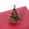 Pins, Brooches Christmas Tree Crystal Brooch Pin Rhinestone Shape Lapel Pins Badges Jewelry Gifts Accessories For Women Kids