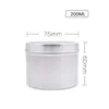 Bouteilles de stockage Bocaux 10 20 pièces 200ML vide rechargeable boîte en fer blanc bougie en aluminium avec couvercle gâteau Pot à lèvres crème Pot maquillage organisateur 220l