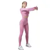1/2/3 datorer sömlösa yoga kostym träningskläder gym för kvinnor andas leggings sportkläder kvinna set sport fitness topp 210813