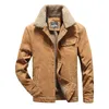 Men's Jackets Mcikkny Men Warm Corduroy Coats Fur Collar Winter Casual Outwear Male Thermal