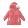 Enfants Hiver Vers Le Bas Coton Veste Nouvelle Mode Fille Vêtements Enfants Vêtements Épais Parka À Capuche Snowsuit Survêtement Manteau Pardessus H0909