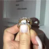 Klusterringar 2021 Eternity 925 Sterling Silver Ring 4mm Lab Diamond CZ Engagement Bröllop för kvinnor Män Partihandel Party Smycken Gift