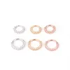 Nose Ring Piercing Frontal Earrings Zircon Cartilage Side Septum Copper Hoop Fashion Body Jewelry Gold Women