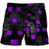 Mäns Shorts Geometriska Mönster 3D Print Korta Trunks Män Casual Streetwear Beach Fashion Swimwear Pants Board Bottoms 2021