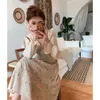 Abiti casual Elegante abito floreale Donna Vintage Retro Designer Scollo a V Manica lunga Stampa Chic Abbigliamento donna coreana Autunno 2021