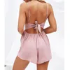 Women's Jumpsuits & Rompers Mini Sexy Playsuit In Women Bowknot Backless Sleeveless V Neck Loose Summer Beach Suit Evening Party 2022 Fashio