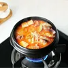 Pannor klassiska koreanska köket sätter dolsot sten skål kruka för keramiska soppa ramen skålar med bricka 14/16/18 cm