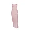 Casual Dresses Double Layer Satin Bodycon Dress Women Party 2021 Vit Hus av CB Celebrity Evening Club