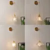 Japon asılı aplik duvar lambası cam ev yatak odası dekorasyon için monte modern led başucu okuma ışık fikstür Demir E27 210724