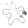 Pendentif Colliers Femmes Élégant Shine Zircon Croix Collier Bande Ronde Vierge Marie Noir Acier Inoxydable Simple Clavicule Chaîne