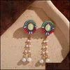 Dangle & Chandelier Earrings Jewelry Classic Long Pearl Tassel Bijoux Boho Colorf Oil Painting Flower Earring Jumkas Drop Delivery 2021 Mse1