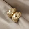 Eenvoudige erwtvormige koperlegering goud drop charm oorbellen voor vrouw 2021 Koreaanse mode-sieraden goth party meisjes ongewone accessoire
