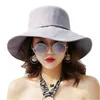 Summer Women UV-Protection Sun Hats Fashion Ladies Wide Brim Caps Foldbar Cotton Bowknot Outdoor Beach MUTS279Q