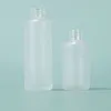 20ml ~ 120ml frostglas lotion spray flaskor 50 ml tom matt emulsion flytande flaska med trä linjer plastlock