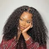 U Part Perruque Afro Kinky Bouclés Perruques de Cheveux Humains Pour Les Femmes Noires Brésilien Kinkys Curl Upart Perruque avec Peignes et Sangles Ouverture Moyenne Non Transformée