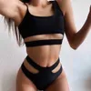 Bikinis blancos de alta calidad cintura bikini acolchado sujetador ahueca hacia fuera sexy traje de baño femenino traje de baño mujeres traje de baño 210621