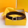 Gold Buckle Designer Belts Genuine Cowhide Letter Style for Man Woman Waistband Belt Width 2.5cm 4 Color Top Quality