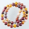 Wojiaer 6 8 10 مم جولة Mookaite Jasper حجر الحجر الطبيعي لمجوهرات صنع امرأة قلادة DIY 15.5 بوصة BY905