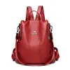 Rugzak Mode Dames Lederen Anti-diefstal Bookbag Designer Red Casual Schooltas voor Tiener Meisjes Grote Capaciteit Rugzak