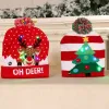 LED Funny Christmas Hat Novelty Light-Up Colorfull Synglish Beanie Cap Knusted Xmas Party CPA4250