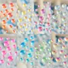 Blandad Storlek Nail Art Decoration 3D Nails Rhinestones Candy Colors Mermaid Round Glass DIY Flatback Acrylic Crystal Pärlor