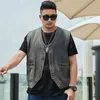 Big Size Men's Vests Loose Casual Denim Waistcoat Simple Design XL-8XL Motorcycle Sleeveless Jacket For 150kg Fat Guy Male Clothing