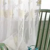 Gardin Drapes 2021 Moderna gardiner för vardagsrum Sovrum Enkel bomull och linne Broderad tygfönster Tulle