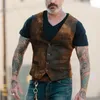 Colorblock Anzug Weste Männer Viktorianischen Steampunk Mode Lässig Herren Weste Gentleman Hochzeit Dünne Weste Coole Männer Gilet 3XL 210524