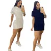 Женские мини-платья Рубашка с коротким рукавом Юбки Облегающее платье Летняя одежда Плюс размер S-2XL Белая черная юбка с буквами упакованные юбки на бедрах 4630