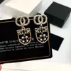 Fashion brand designer Charm earrings ladies diamond square pendant earring high quality with box