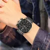 Наручные часы Relogio Masculino Роскошные деловые мужские часы из нержавеющей стали с сетчатым ремнем Кварцевые кожаные спортивные наручные часы Мужские Lumino251z