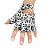 5本の指の手袋の男性女性ドライブパンクショートレザーハーフフィンガーダンスモーターサイクル夏ファッションソリッドカラーヒョウmitten249a