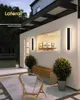 Minimalist LED Long Wall Lamp Modern Personality Garden Villa Porch Waterproof Outdoor Sconces Lights 110V 220V Sconce Luminaire250l