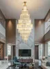 Oturma odası için büyük kristal avize Yaratıcı tasarım yüzük asılı lamba led ev dekor ışık fikstür yeni lüks lobi parlaklık