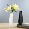 Simple Modern Black/White Ceramic Art Vase Living Room Dining Desktop Inspiration Rose Ideal Flower Vase Ornaments JY 210623