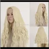 ZF Light Blonde 28 Inch Culy Hair Cosplay 220G Factory Direct Sales Selling Amzon 9KN05 Synthetic BZJ7H