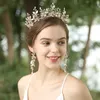 Opal Crystal Bridal Tiara Vrouwen Haar Crown Pearls Leaf Headpiece Hand Wired Wedding Prom Tiaras Hair Accessories J011374056368297536