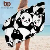 BeddingOutlet Panda Bath Towel Bathroom Microfiber Cartoon Beach Animal Kids Teen Shower Summer Blanket Toalla 210728
