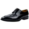 Laçage hommes chaussures formelle en cuir véritable mariage affaires richelieu Oxford chaussure noir marron tête carrée luxe hommes robe chaussure