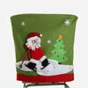 Stuhlabdeckungen Weihnachtsabdeckung Spandex Tischdekor Red Hut Geschenk Tasche für Home Party Dekoration 2021