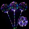 LED-Ballon mit Stöcken Leuchtend transparent Helium Klarer Bobo Ballons Hochzeit Geburtstag Party Dekorationen Kinder LED Licht Ballon 1943 V2