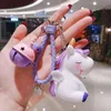 2021 moda çeşitlilik stilleri unicorns zincir oyuncaklar kızlar için karikatür pembe zincir tatlı sırt çantası anahtar chian aksesuarları hediyeler