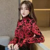 Women's T-Shirt Ay2511 Wholesale 2022 Fashion See Through Chiffon Women Shirt Woman Female OL Vintage Long Sleeve Sexy Tops