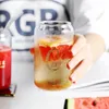 400ML Tumblers Drinking Glass Beer Cups Mugs Cans Shape GlassHeat-Resistant Ice Cream Drink Juice Milk Cup Water bottle