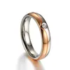 Cluster Rings Rose Gold Curva di colore CZ Stone Wedding For Women High Polished Bands Accessori Taglia USA