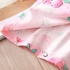 Outono primavera de manga comprida algodão sleepwear terno 2 pcs crianças roupas pijamas tops + calças crianças meninas bebê pijama conjuntos 210701