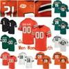 Miami Hurricanes Football Jersey 47 Michael Irvin 1 Mark Walton 46 Clive Walford 35 Vernon Carey Jr NCAA College Men Women Youth Jersey Orange Green White