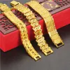 maglia da uomo in oro 24k con motivo a drago, bracciali a catena NJGB123 bracciale placcato in oro giallo da uomo regalo di nozze di moda