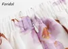 Off The Shoulder Summer Dress Women Elegant Purple Floral Print Boho Beach Mini A-line Vintage Vestido De Mujer 210427