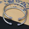 Bangle Zilver Gesneden HET HART VAN PRAJNA PARAMITA SUTRA Voor Mannen Vrouwen Om Mani Padme Hum BraceletBangle Sieraden Melv22